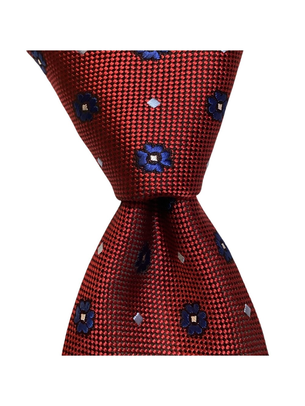 Club Room Men's Skinny Necktie 59 1/4" Designer Geometric Red/Blue/White NWT $55